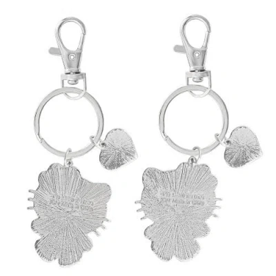 Hello Kitty Bff Keychain,  And Mimmy White, Set Of 2 In Metallic