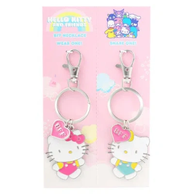 Hello Kitty Bff Keychain,  And Mimmy White, Set Of 2 In Metallic