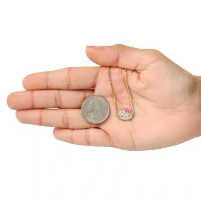 Hello Kitty Authentic Pave  Face Lariat Bracelet In Gold