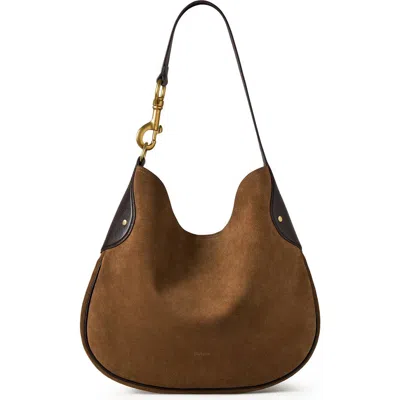 Mulberry Hackney Suede Shoulder Bag In Brown