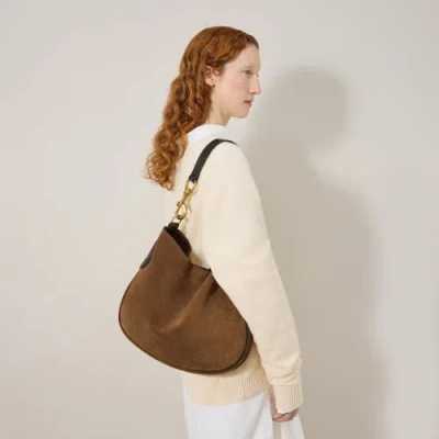 Mulberry Hackney Suede Shoulder Bag In Brown