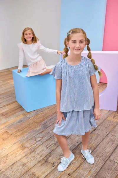 Bisby Kids' Metallic Circle Skort In Gray