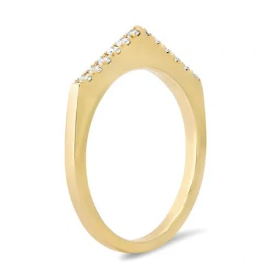 Elliot Young 14k Stackable Pave Point Ring In Gold