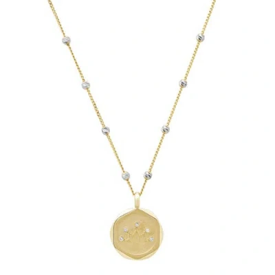 Elliot Young 14k Yellow And White Gold Diamond Lotus Pendant Necklace In Gold