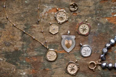 Elliot Young 14k Yellow And White Gold Diamond Lotus Pendant Necklace In Gold