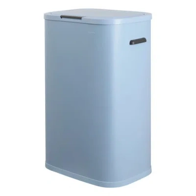 Happimess Tammi Kitchen 14.5-gallon Slim Metal Push Button Trash Can In Blue