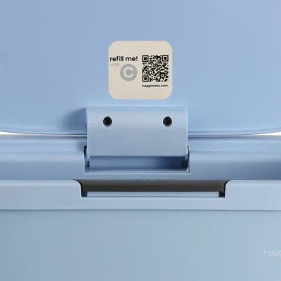 Happimess Tammi Kitchen 14.5-gallon Slim Metal Push Button Trash Can In Blue