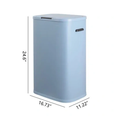 Happimess Tammi Kitchen 14.5-gallon Slim Metal Push Button Trash Can In Blue