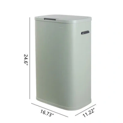 Happimess Tammi Kitchen 14.5-gallon Slim Metal Push Button Trash Can In Green