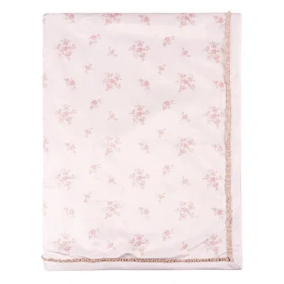 Just Born Floral Plush Blanket With Satin Trim In Multi