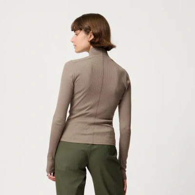 Hikerkind Ribbed Merino Turtleneck 02 In Gray