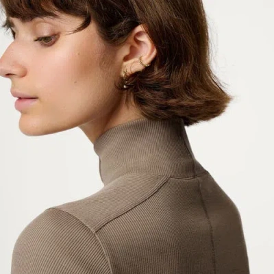 Hikerkind Ribbed Merino Turtleneck 02 In Gray