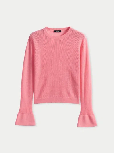 Gobi Cashmere Cashmere Bell-sleeve Sweater Pink In Pink