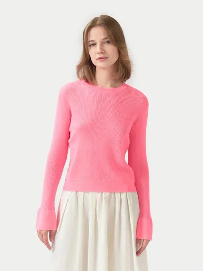 Gobi Cashmere Cashmere Bell-sleeve Sweater Pink In Pink