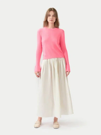 Gobi Cashmere Cashmere Bell-sleeve Sweater Pink In Pink