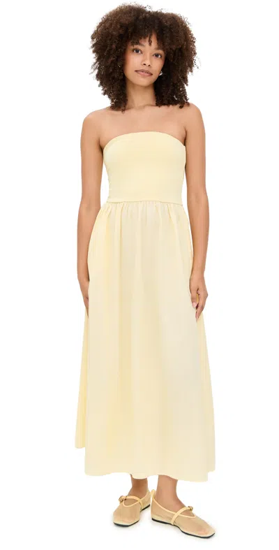 Playa Lucila Combo Dress Butter Yellow In White