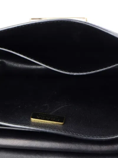 Pre-owned Prada Cahier Embellished Leather Small Crossbody Bag In Black