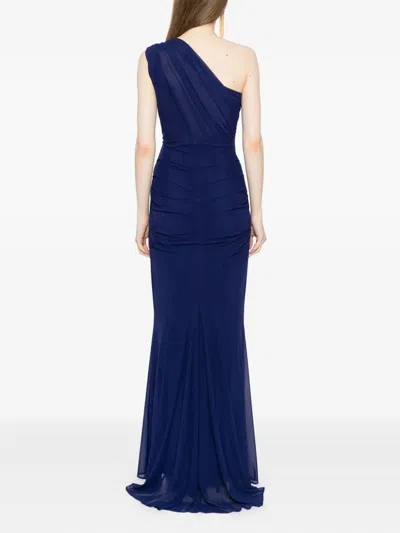 Talbot Runhof One-shoulder Dress In Blue