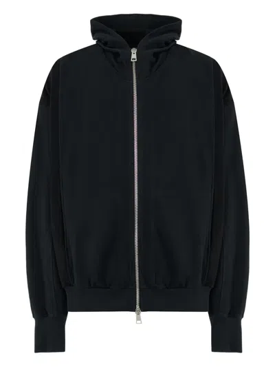 Andrea Ya'aqov Zip-fastening Cotton Hoodie In Black