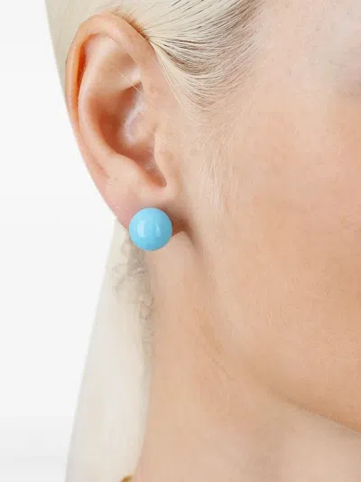 Irene Neuwirth 18k Yellow Gold Gumball Stud Earrings In Blue