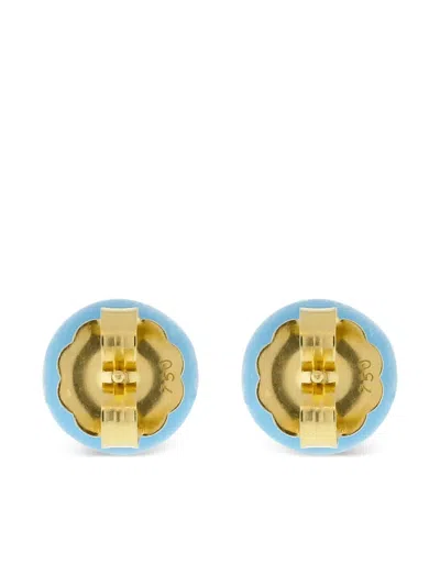 Irene Neuwirth 18k Yellow Gold Gumball Stud Earrings In Blue