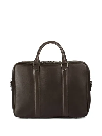 Doucal's Palmellato Leather Briefcase In Brown