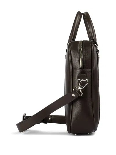 Doucal's Palmellato Leather Briefcase In Brown