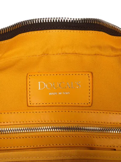 Doucal's Palmellato Leather Briefcase In Brown