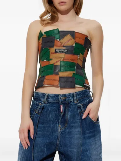 Dsquared2 X Bettter Patchwork Strapless Top In Multi