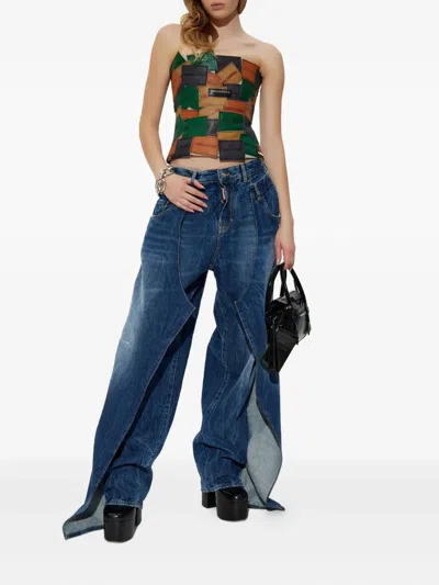 Dsquared2 X Bettter Patchwork Strapless Top In Multi