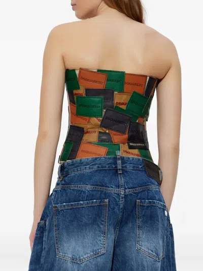 Dsquared2 X Bettter Patchwork Strapless Top In Multi