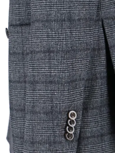 Boglioli Double-breasted Check Pattern Blazer Jacket In Gray