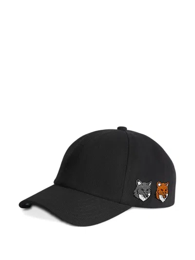 Maison Kitsuné Fox-motif Adjustable Cap In Black