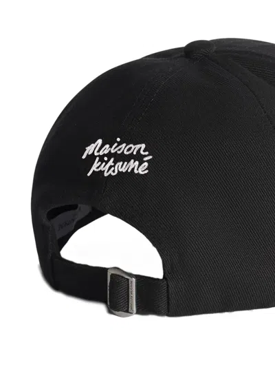 Maison Kitsuné Fox-motif Adjustable Cap In Black