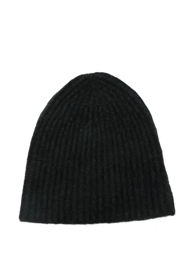 Roberto Collina Ribbed Beanie Hat In Black