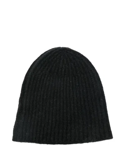 Roberto Collina Ribbed Beanie Hat In Black