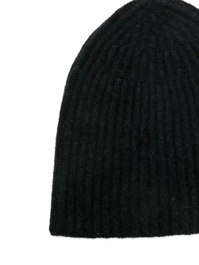 Roberto Collina Ribbed Beanie Hat In Black