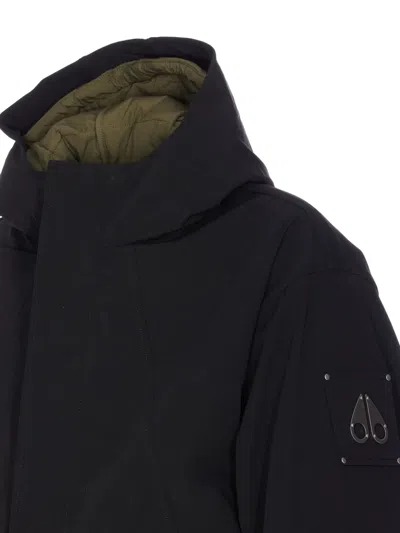 Moose Knuckles Mason Hooded Bomber Jacket In Black