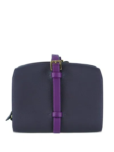 Pre-owned Hermes Simone Leather Handbag In Purple