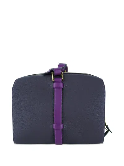 Pre-owned Hermes Simone Leather Handbag In Purple