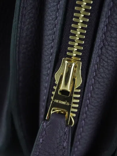 Pre-owned Hermes Simone Leather Handbag In Purple