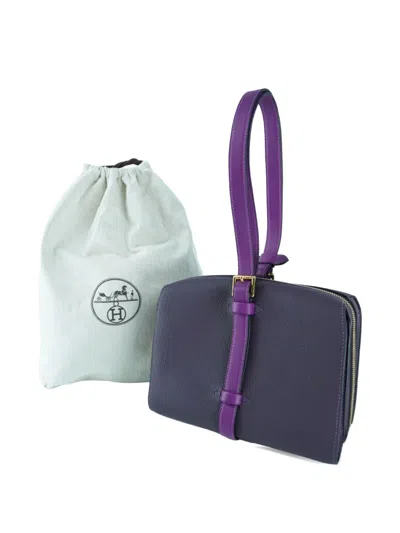 Pre-owned Hermes Simone Leather Handbag In Purple