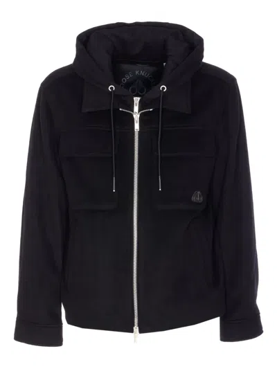 Moose Knuckles Snowdon Double-zip Hooded Jacket In Black