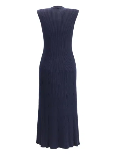 Sa Su Phi Ribbed Cashmere Silk Sleeveless Long Dress In Black