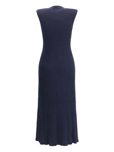 Sa Su Phi Ribbed Cashmere Silk Sleeveless Long Dress In Black