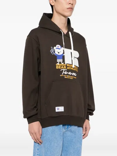Chocoolate Embroidered Hoodies In Brown