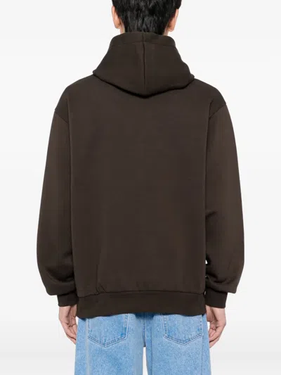 Chocoolate Embroidered Hoodies In Brown