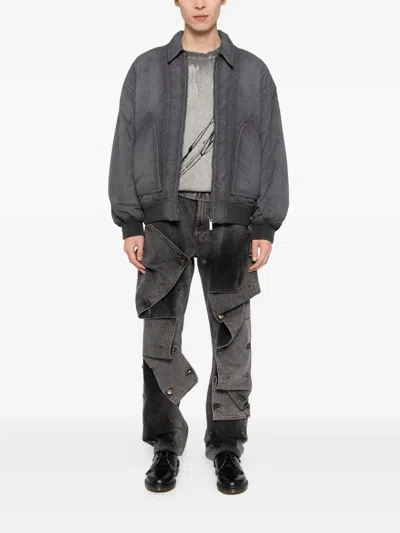 Izzue Zip-up Puffer Jacket In Gray