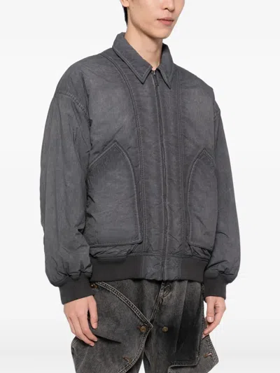 Izzue Zip-up Puffer Jacket In Gray