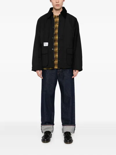 Fingercroxx Corduroy-collar Jacket In Black